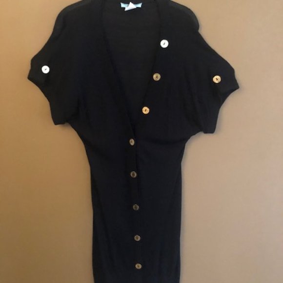 Marciano Dresses & Skirts - MARCIANO BLACK LONG BUTTON DOWN S/S DRESS Medium